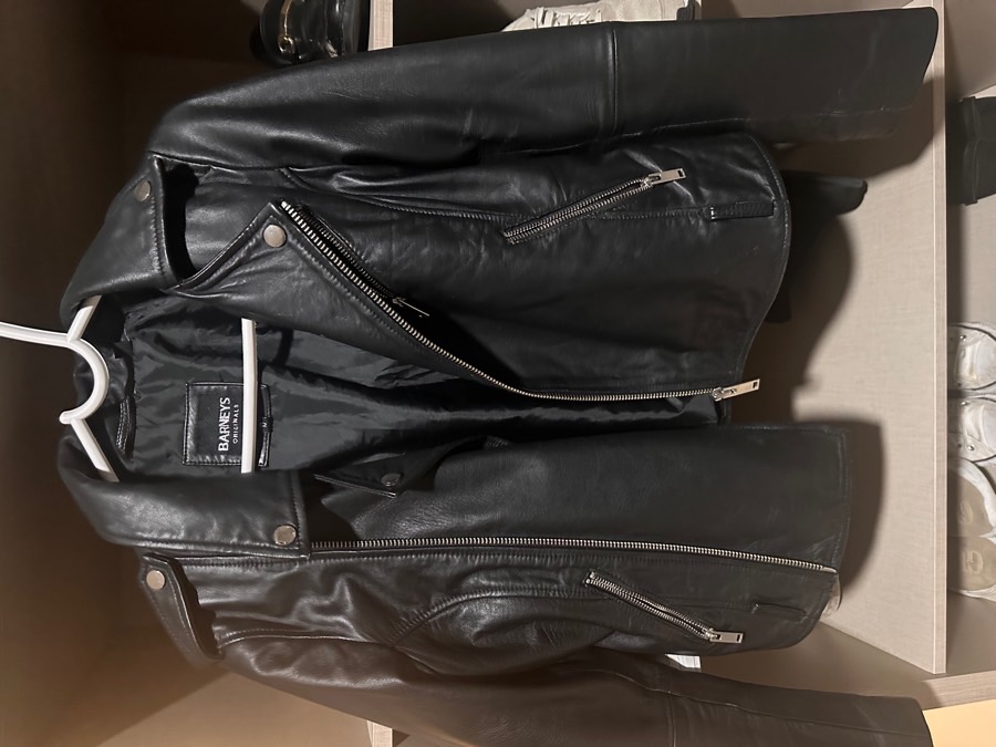 barney’s original leather jacket size 38